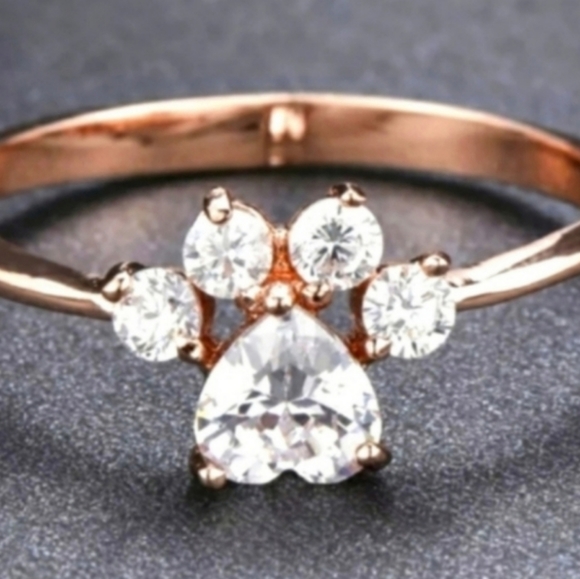 🐾White sapphire paw print ring - Picture 6 of 6